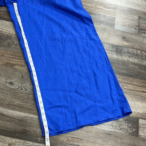 Vince Camuto Blue Wide Leg Linen Blend Elastic Waist Palazzo Pants Beachy Sz S - Picture 12 of 12